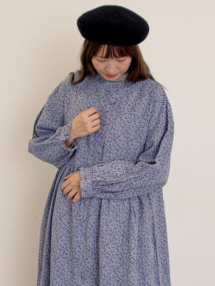 【Cross×Linen】フリルワンピース《S/Mサイズ》（チャコールグレー/ピンク/ベージュ/ブルー/キナリ）｜Samansa Mos2（サマンサ モスモス）通販