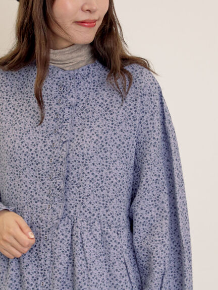 【Cross×Linen】フリルワンピース《S/Mサイズ》（チャコールグレー/ピンク/ベージュ/ブルー/キナリ）｜Samansa Mos2（サマンサ モスモス）通販