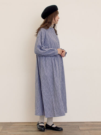 【Cross×Linen】フリルワンピース《S/Mサイズ》（チャコールグレー/ピンク/ベージュ/ブルー/キナリ）｜Samansa Mos2（サマンサ モスモス）通販
