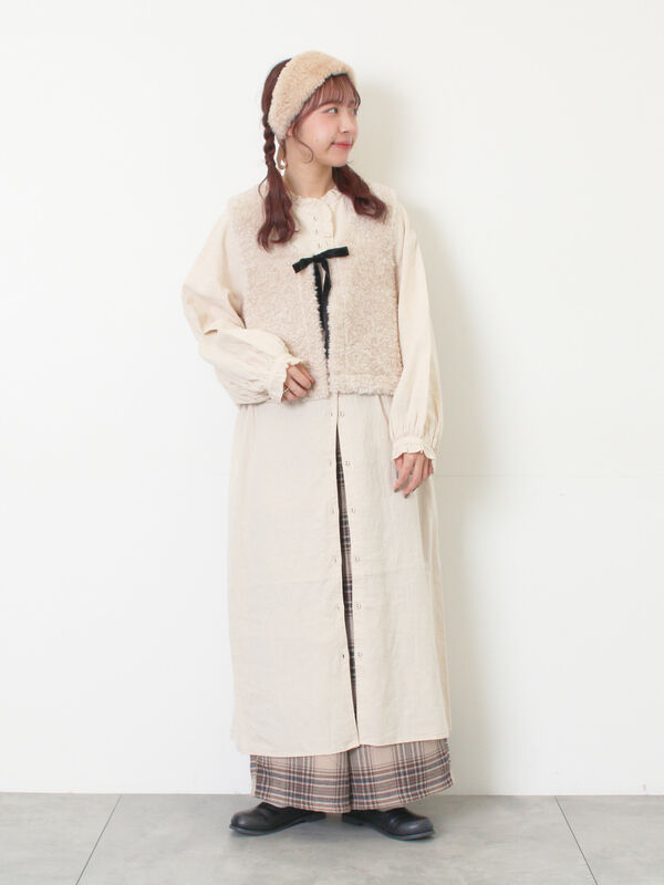 セール】 【Cross×Linen】フリルワンピース《S/Mサイズ