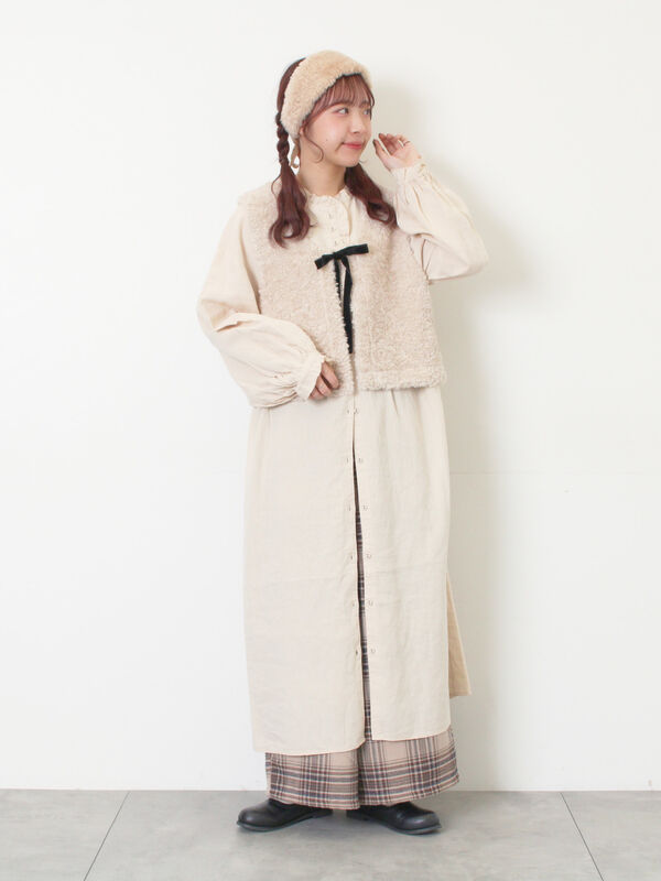 セール】 【Cross×Linen】フリルワンピース《S/Mサイズ