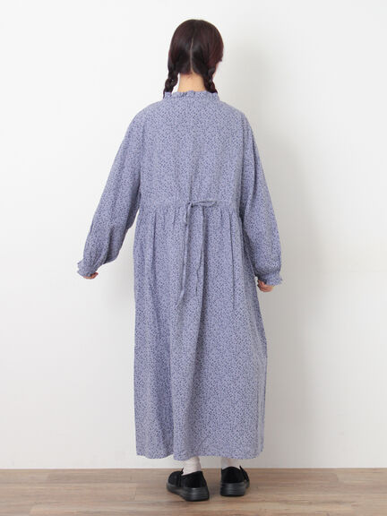 【Cross×Linen】フリルワンピース《S/Mサイズ》（チャコールグレー/ピンク/ベージュ/ブルー/キナリ）｜Samansa Mos2（サマンサ モスモス）通販