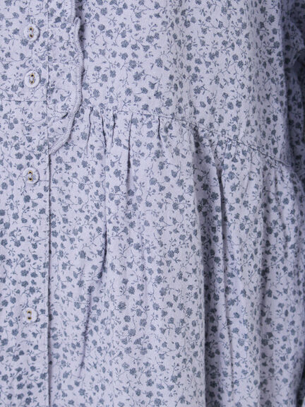 【Cross×Linen】フリルワンピース《S/Mサイズ》（チャコールグレー/ピンク/ベージュ/ブルー/キナリ）｜Samansa Mos2（サマンサ モスモス）通販