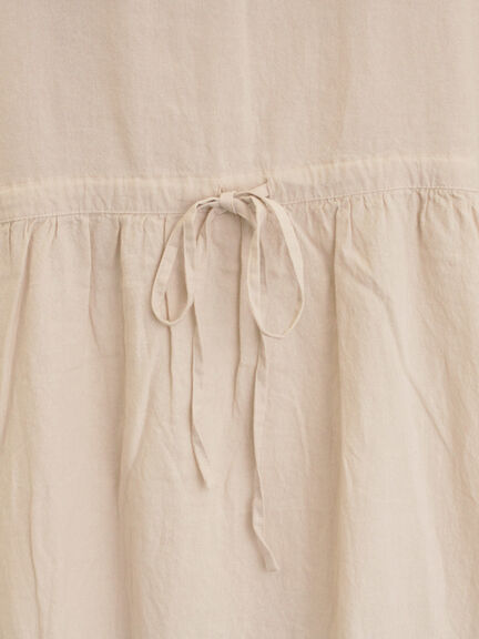 【Cross×Linen】フリルワンピース《S/Mサイズ》（チャコールグレー/ピンク/ベージュ/ブルー/キナリ）｜Samansa Mos2（サマンサ モスモス）通販