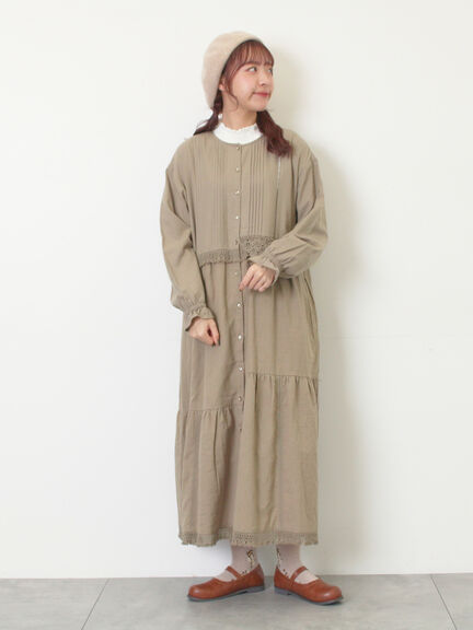 【S/Mサイズ】レースパッチワークワンピース（オフホワイト/ブラック/モカ/ブルー）｜Samansa Mos2（サマンサ モスモス）通販