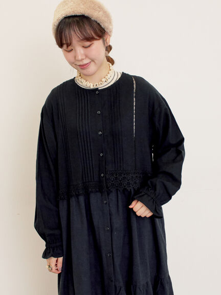 【S/Mサイズ】レースパッチワークワンピース（オフホワイト/ブラック/モカ/ブルー）｜Samansa Mos2（サマンサ モスモス）通販