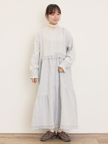 【S/Mサイズ】レースパッチワークワンピース（オフホワイト/ブラック/モカ/ブルー）｜Samansa Mos2（サマンサ モスモス）通販