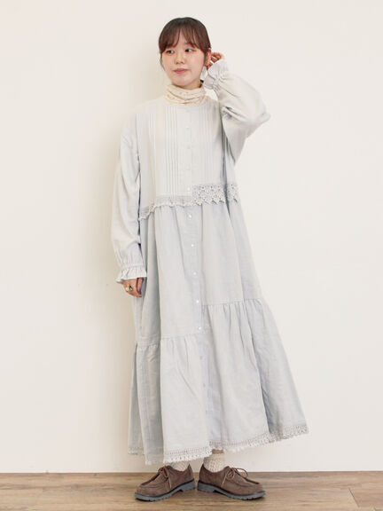 【S/Mサイズ】レースパッチワークワンピース（オフホワイト/ブラック/モカ/ブルー）｜Samansa Mos2（サマンサ モスモス）通販