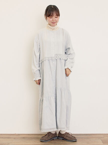 【S/Mサイズ】レースパッチワークワンピース（オフホワイト/ブラック/モカ/ブルー）｜Samansa Mos2（サマンサ モスモス）通販