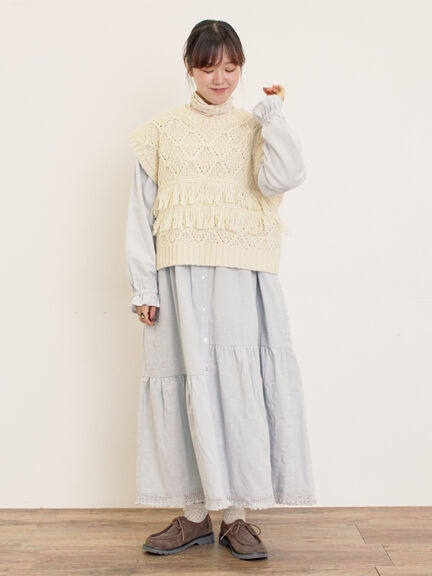 【S/Mサイズ】レースパッチワークワンピース（オフホワイト/ブラック/モカ/ブルー）｜Samansa Mos2（サマンサ モスモス）通販