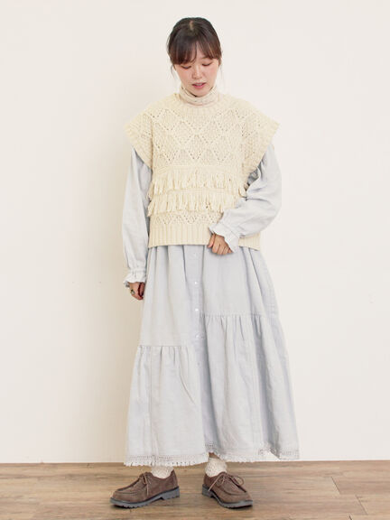 【S/Mサイズ】レースパッチワークワンピース（オフホワイト/ブラック/モカ/ブルー）｜Samansa Mos2（サマンサ モスモス）通販