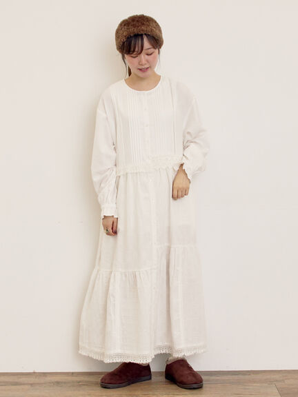 【S/Mサイズ】レースパッチワークワンピース（オフホワイト/ブラック/モカ/ブルー）｜Samansa Mos2（サマンサ モスモス）通販