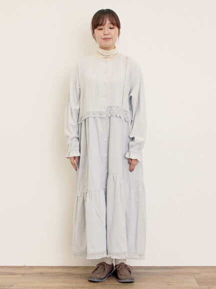 【S/Mサイズ】レースパッチワークワンピース（オフホワイト/ブラック/モカ/ブルー）｜Samansa Mos2（サマンサ モスモス）通販