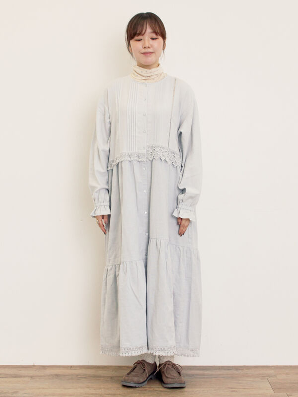 セール】 【S/Mサイズ】レースパッチワークワンピース（オフホワイト