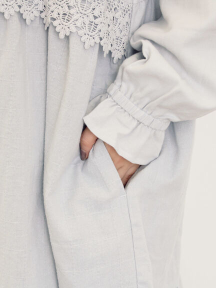 【S/Mサイズ】レースパッチワークワンピース（オフホワイト/ブラック/モカ/ブルー）｜Samansa Mos2（サマンサ モスモス）通販