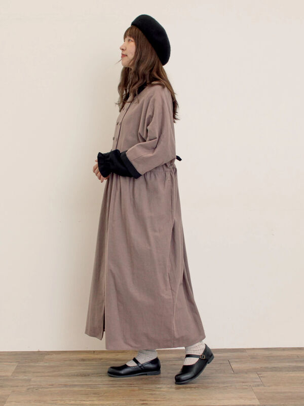 【S/Mサイズ】ドルマンスリーブギャザーワンピース（モカ）｜Samansa Mos2（サマンサ モスモス）通販