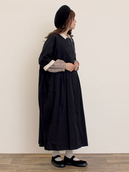 【S/Mサイズ】ドルマンスリーブギャザーワンピース（ブラック/ベージュ/モカ/ブルー）｜Samansa Mos2（サマンサ モスモス）通販