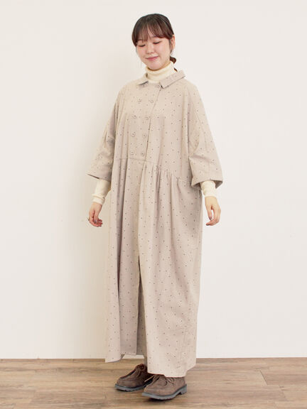 【S/Mサイズ】ドルマンスリーブギャザーワンピース（ブラック/ベージュ/モカ/ブルー）｜Samansa Mos2（サマンサ モスモス）通販