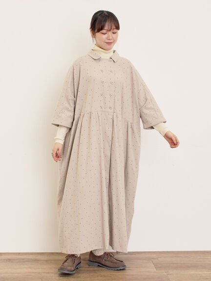 【S/Mサイズ】ドルマンスリーブギャザーワンピース（ブラック/ベージュ/モカ/ブルー）｜Samansa Mos2（サマンサ モスモス）通販