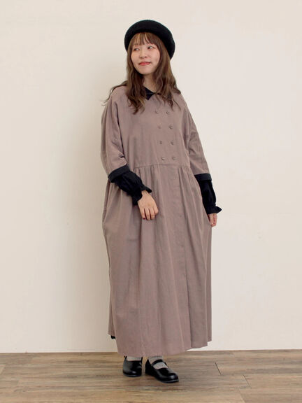 【S/Mサイズ】ドルマンスリーブギャザーワンピース（ブラック/ベージュ/モカ/ブルー）｜Samansa Mos2（サマンサ モスモス）通販