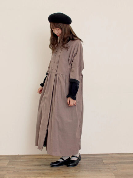 【S/Mサイズ】ドルマンスリーブギャザーワンピース（ブラック/ベージュ/モカ/ブルー）｜Samansa Mos2（サマンサ モスモス）通販