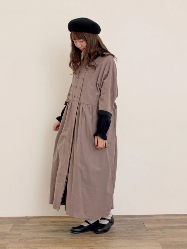 セール】 【S/Mサイズ】ドルマンスリーブギャザーワンピース（ブラック