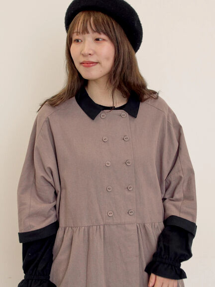 【S/Mサイズ】ドルマンスリーブギャザーワンピース（ブラック/ベージュ/モカ/ブルー）｜Samansa Mos2（サマンサ モスモス）通販