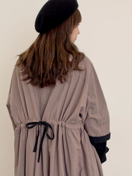 【S/Mサイズ】ドルマンスリーブギャザーワンピース（ブラック/ベージュ/モカ/ブルー）｜Samansa Mos2（サマンサ モスモス）通販