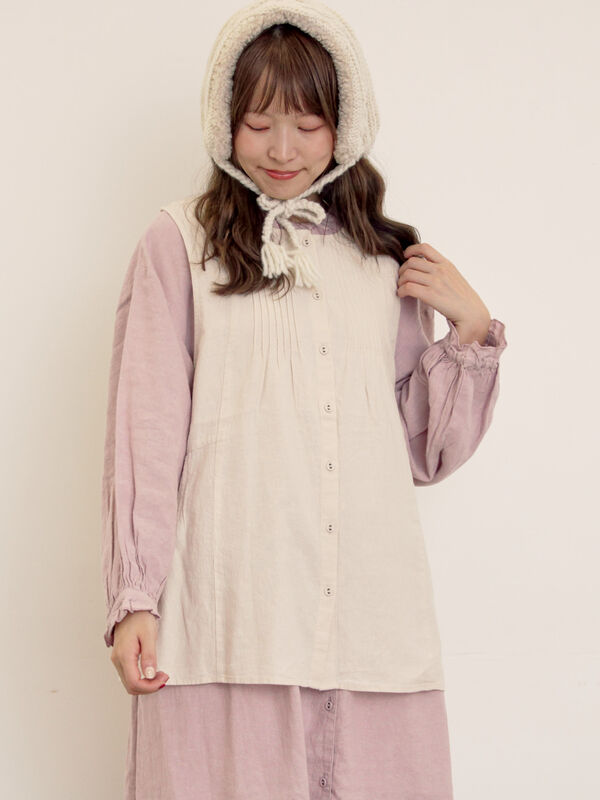 【Cross×Linen】ピンタックベスト（キナリ）｜Samansa Mos2（サマンサ モスモス）通販