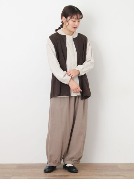 【Cross×Linen】ピンタックベスト（チャコールグレー/ピンク/キナリ）｜Samansa Mos2（サマンサ モスモス）通販