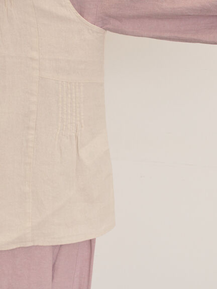 【Cross×Linen】ピンタックベスト（チャコールグレー/ピンク/キナリ）｜Samansa Mos2（サマンサ モスモス）通販