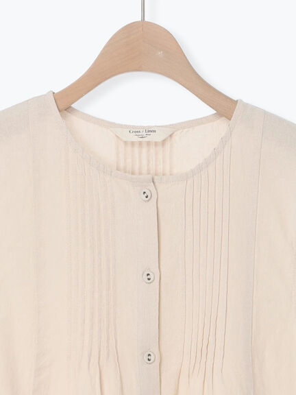 【Cross×Linen】ピンタックベスト（チャコールグレー/ピンク/キナリ）｜Samansa Mos2（サマンサ モスモス）通販