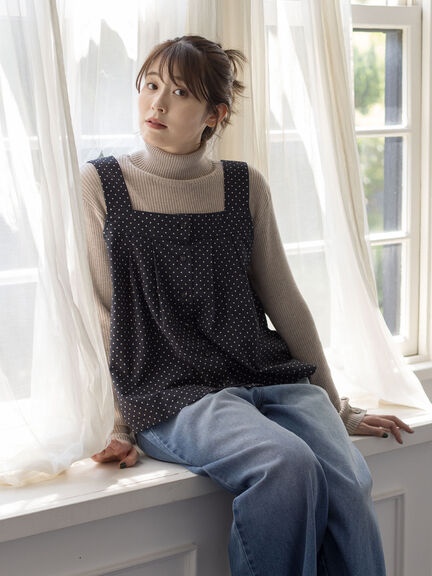 YOLO様専用サマンサモスモス☆sm2☆デニム＊綿麻キャンバスベスト⁂結び