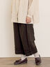 【Cross×Linen】裾フリルパンツ（チャコールグレー）｜Samansa Mos2（サマンサ モスモス）通販