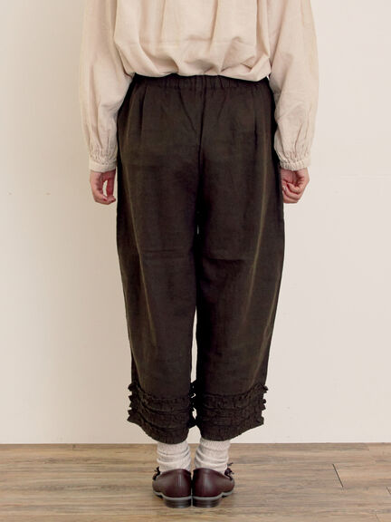 【Cross×Linen】裾フリルパンツ（チャコールグレー/ピンク/キナリ）｜Samansa Mos2（サマンサ モスモス）通販