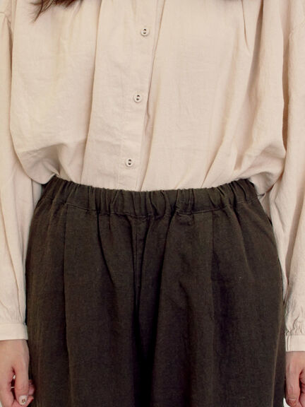 【Cross×Linen】裾フリルパンツ（チャコールグレー/ピンク/キナリ）｜Samansa Mos2（サマンサ モスモス）通販