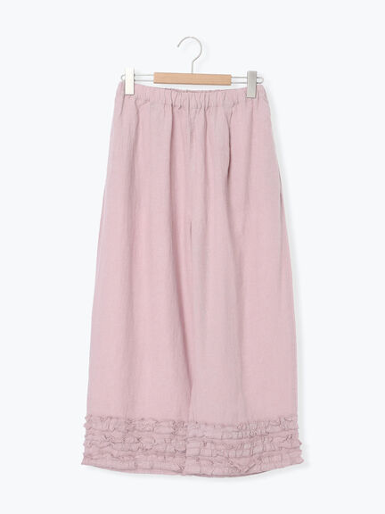 【Cross×Linen】裾フリルパンツ（チャコールグレー/ピンク/キナリ）｜Samansa Mos2（サマンサ モスモス）通販