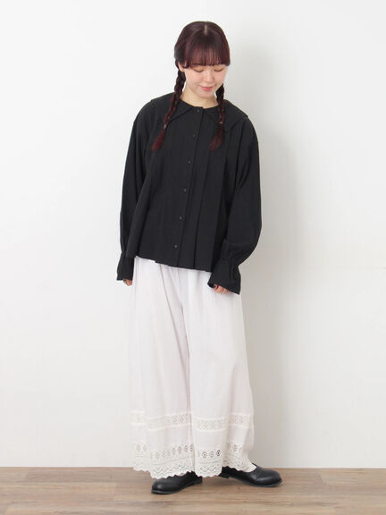 [吸湿発熱]裾レースペチパンツ（オフホワイト/ブラック/キナリ）｜Samansa Mos2（サマンサ モスモス）通販