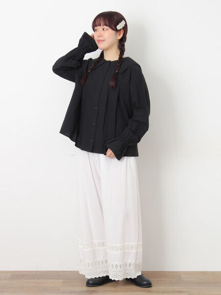 [吸湿発熱]裾レースペチパンツ（オフホワイト/ブラック/キナリ）｜Samansa Mos2（サマンサ モスモス）通販