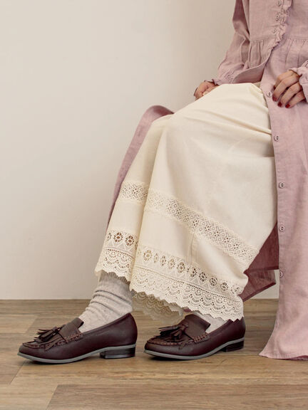 [吸湿発熱]裾レースペチパンツ（オフホワイト/ブラック/キナリ）｜Samansa Mos2（サマンサ モスモス）通販