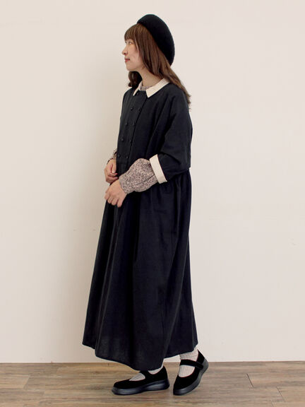 【Cross×Linen】ギャザーブラウス（チャコールグレー/ピンク/ベージュ/ブルー/キナリ）｜Samansa Mos2（サマンサ モスモス）通販