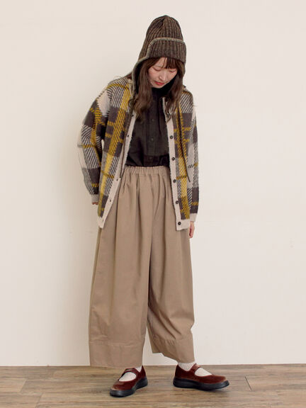 【Cross×Linen】ギャザーブラウス（チャコールグレー/ピンク/ベージュ/ブルー/キナリ）｜Samansa Mos2（サマンサ モスモス）通販