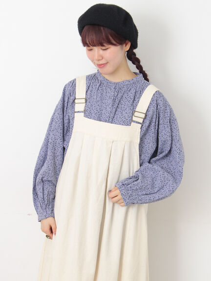【Cross×Linen】ギャザーブラウス（チャコールグレー/ピンク/ベージュ/ブルー/キナリ）｜Samansa Mos2（サマンサ モスモス）通販