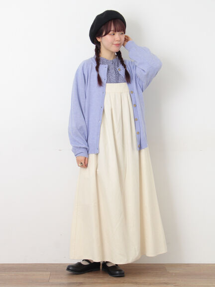 【Cross×Linen】ギャザーブラウス（チャコールグレー/ピンク/ベージュ/ブルー/キナリ）｜Samansa Mos2（サマンサ モスモス）通販