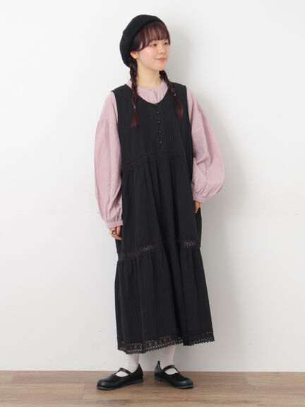 【Cross×Linen】ギャザーブラウス（チャコールグレー/ピンク/ベージュ/ブルー/キナリ）｜Samansa Mos2（サマンサ モスモス）通販