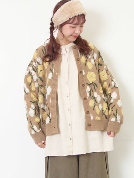 【Cross×Linen】ギャザーブラウス（チャコールグレー/ピンク/ベージュ/ブルー/キナリ）｜Samansa Mos2（サマンサ モスモス）通販