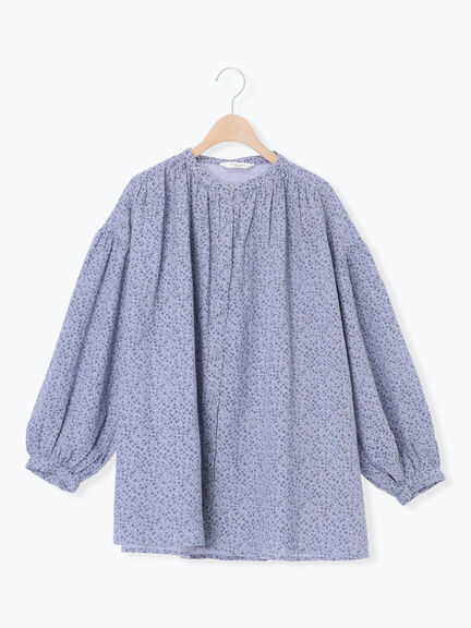 【Cross×Linen】ギャザーブラウス（チャコールグレー/ピンク/ベージュ/ブルー/キナリ）｜Samansa Mos2（サマンサ モスモス）通販