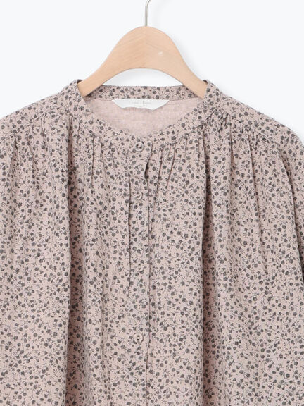 【Cross×Linen】ギャザーブラウス（チャコールグレー/ピンク/ベージュ/ブルー/キナリ）｜Samansa Mos2（サマンサ モスモス）通販