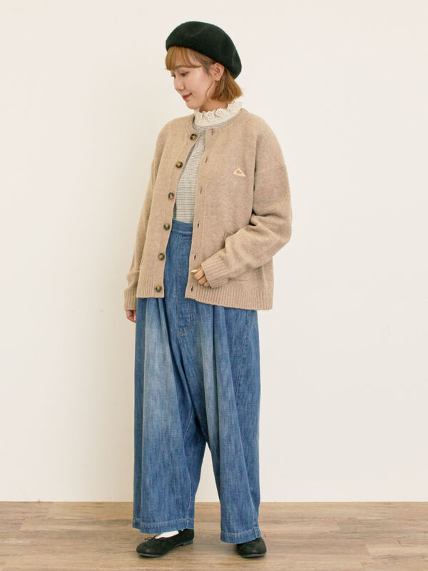 KELTY×Samansa Mos2】クルーネックカーディガン（チャコールグレー