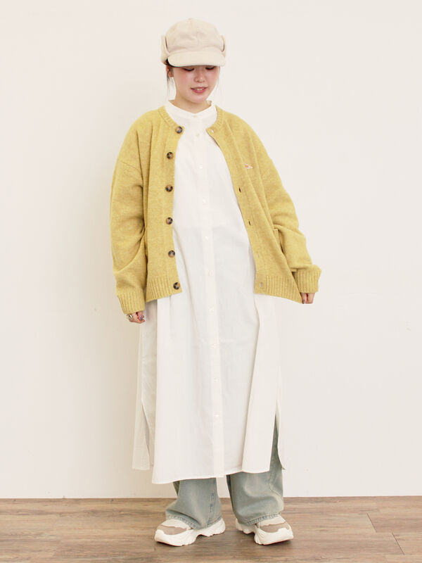 KELTY×Samansa Mos2】クルーネックカーディガン（チャコールグレー